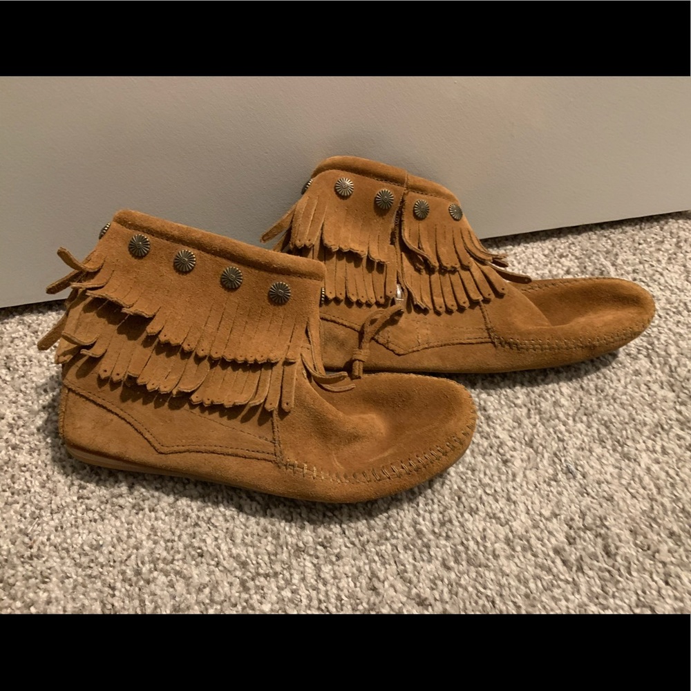 Minnetonka ankle booties, size 6.5, never worn!